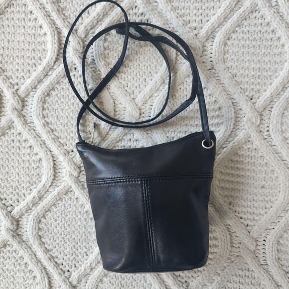 Wilsons Leather Handbags - Vintage Wilsons Leather Mini Black Crossbody Purse